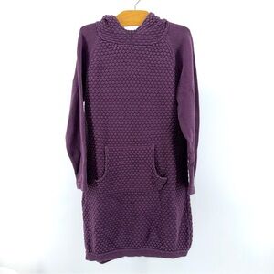 Peek Plum Knit Hoodie Sweater Dress